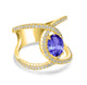 1.8ct Oval Tanzanite Ring with 0.47 cttw Diamond