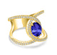 1.8ct Oval Tanzanite Ring with 0.47 cttw Diamond