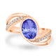 1.8ct Oval Tanzanite Ring with 0.19 cttw Diamond