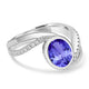 1.8ct Oval Tanzanite Ring with 0.19 cttw Diamond