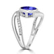 1.8ct Oval Tanzanite Ring with 0.19 cttw Diamond