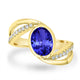 1.8ct Oval Tanzanite Ring with 0.19 cttw Diamond