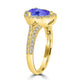 1.3ct Pear Tanzanite Ring with 0.43 cttw Diamond