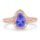 1.3ct Pear Tanzanite Ring with 0.43 cttw Diamond