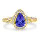 1.3ct Pear Tanzanite Ring with 0.43 cttw Diamond