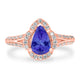 1.3ct Pear Tanzanite Ring with 0.43 cttw Diamond