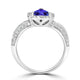 1.3ct Pear Tanzanite Ring with 0.43 cttw Diamond