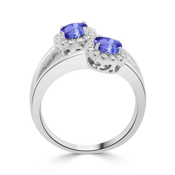 0.56ct Round Tanzanite Ring with 0.19 cttw Diamond