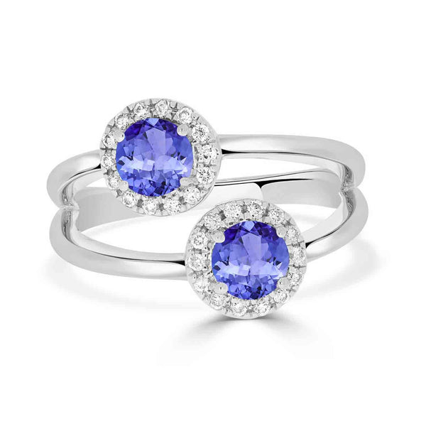 0.56ct Round Tanzanite Ring with 0.19 cttw Diamond