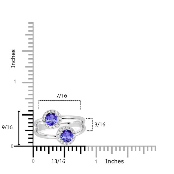 0.56ct Round Tanzanite Ring with 0.19 cttw Diamond