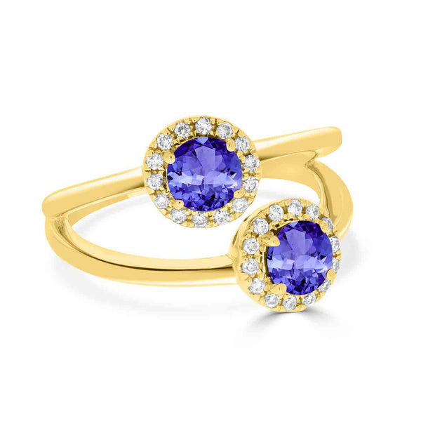 0.56ct Round Tanzanite Ring with 0.19 cttw Diamond