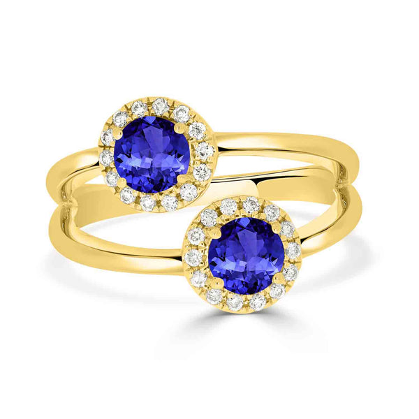 0.56ct Round Tanzanite Ring with 0.19 cttw Diamond