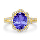 3.9ct Oval Tanzanite Ring with 0.49 cttw Diamond