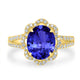 3.9ct Oval Tanzanite Ring with 0.49 cttw Diamond