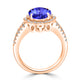 3.9ct Oval Tanzanite Ring with 0.49 cttw Diamond