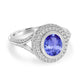 1ct Oval Tanzanite Ring with 0.4 cttw Diamond