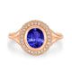 1ct Oval Tanzanite Ring with 0.4 cttw Diamond