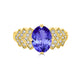 2.85ct Oval Tanzanite Ring with 0.29 cttw Diamond