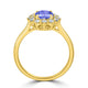 1ct Oval Tanzanite Ring with 0.38 cttw Diamond