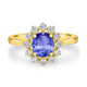 1ct Oval Tanzanite Ring with 0.38 cttw Diamond