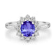 1ct Oval Tanzanite Ring with 0.38 cttw Diamond