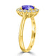 1ct Oval Tanzanite Ring with 0.38 cttw Diamond