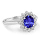 1ct Oval Tanzanite Ring with 0.38 cttw Diamond