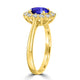 1ct Oval Tanzanite Ring with 0.38 cttw Diamond