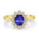 1ct Oval Tanzanite Ring with 0.38 cttw Diamond