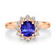 1ct Oval Tanzanite Ring with 0.38 cttw Diamond