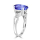 4.9ct Oval Tanzanite Ring with 0.19 cttw Diamond