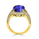 4.9ct Oval Tanzanite Ring with 0.75 cttw Diamond