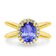 1.45ct Oval Tanzanite Ring with 0.15 cttw Diamond