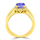 1.45ct Oval Tanzanite Ring with 0.15 cttw Diamond