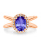 1.45ct Oval Tanzanite Ring with 0.15 cttw Diamond