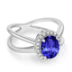 1.45ct Oval Tanzanite Ring with 0.15 cttw Diamond