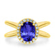 1.45ct Oval Tanzanite Ring with 0.15 cttw Diamond