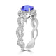 1.05ct SQ. Cushion Tanzanite Ring with 0.71 cttw Diamond