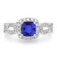 1.05ct SQ. Cushion Tanzanite Ring with 0.71 cttw Diamond