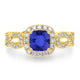 1.05ct SQ. Cushion Tanzanite Ring with 0.71 cttw Diamond