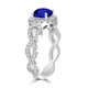 1.05ct SQ. Cushion Tanzanite Ring with 0.71 cttw Diamond