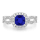 1.05ct SQ. Cushion Tanzanite Ring with 0.71 cttw Diamond