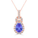 2.05ct Pear Tanzanite Pendant with 0.55 cttw Diamond