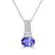 0.6ct Oval Tanzanite Pendant with 0.06 cttw Diamond