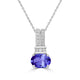 0.6ct Oval Tanzanite Pendant with 0.06 cttw Diamond
