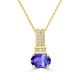 0.6ct Oval Tanzanite Pendant with 0.06 cttw Diamond