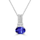 0.6ct Oval Tanzanite Pendant with 0.06 cttw Diamond