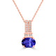 0.6ct Oval Tanzanite Pendant with 0.06 cttw Diamond