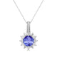 1.7ct Round Tanzanite Pendant with 0.62 cttw Diamond