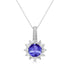 1.7ct Round Tanzanite Pendant with 0.62 cttw Diamond